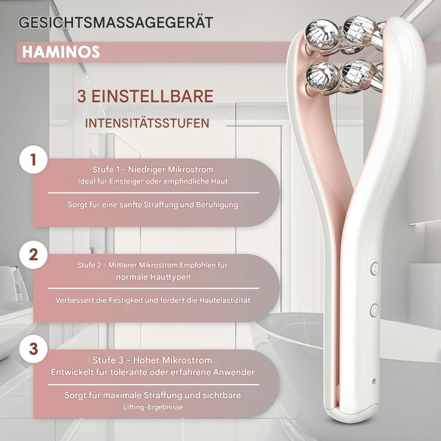 3D-Gesichtsstraffung und -konturierung mit Mikrostrom-Schönheitsmassagegerät